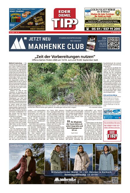 Eder-Diemel Tipp Waldeck vom 11.10.2025