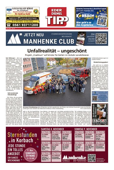 Eder-Diemel Tipp Waldeck vom 08.11.2025