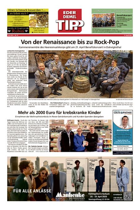 Eder-Diemel Tipp Waldeck vom 11.04.2026