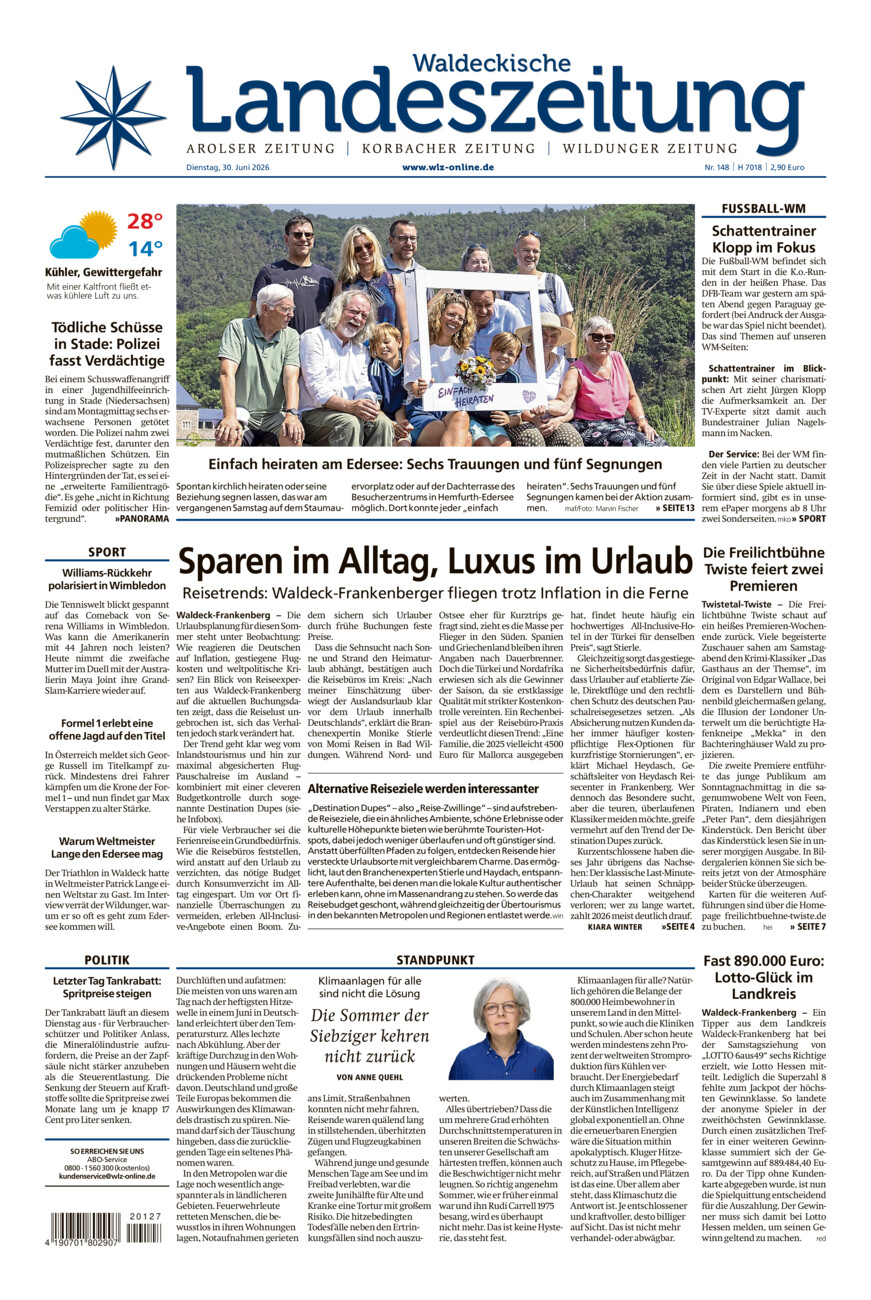 Waldeckische Landeszeitung vom Dienstag, 30.06.2026